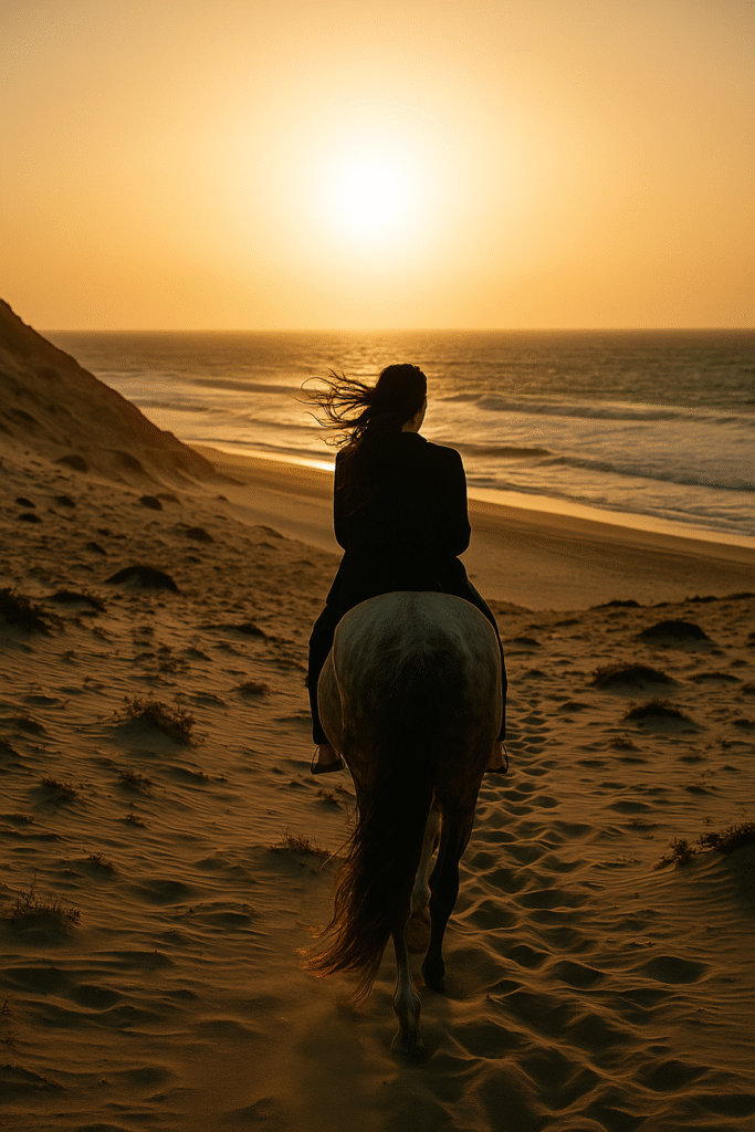 Cavalier au coucher du soleil
