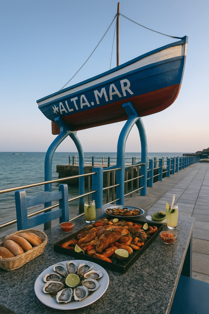 Dîner en bord de mer à talha mar à dakhla au maroc