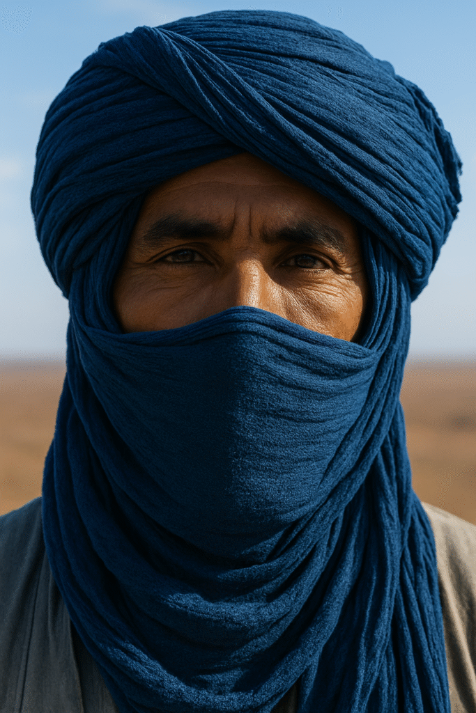 Homme de dakhla sahraoui turban bleu dakhlamaroc.com